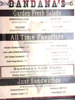 Bandana Cafe menu