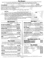 The Vista Pub menu