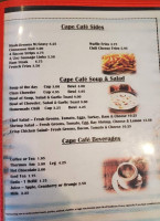 The Cape Cafe menu