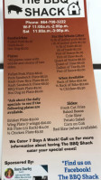 The Bbq Shack menu