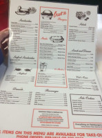 Val's Burgers menu
