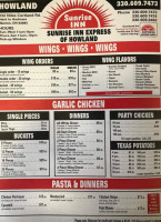 Sunrise Inn menu