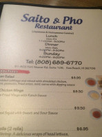 Saito And Pho menu