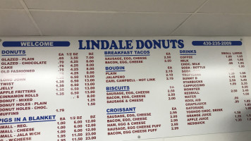 Lindale Donuts menu