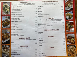 Arias Taqueria menu