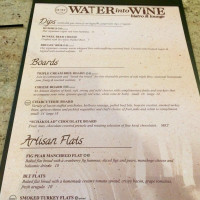 Water Into Wine, Bistro Lounge menu