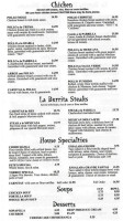 La Burrita Mexican menu