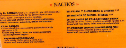 Taqueria Azteca De Oro menu