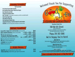 The Good Life Cafe And Juice menu