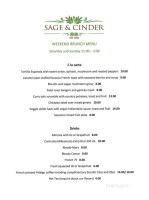 Sage And Cinder menu