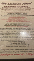 Emerson Restaurant Bar menu