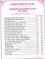 Golden City Chinese menu