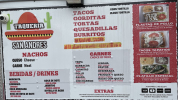 Taqueria San Andres 2 menu