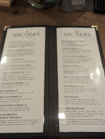Archer Ale House menu