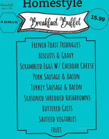 Homestyle Bakery Cafe menu