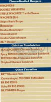 Burger Boss menu