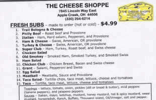 Cheese Shop Subs menu