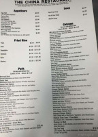 China Dragon menu