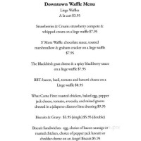 Downtown Waffle menu