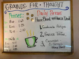 Grounds For Thought Coffee menu