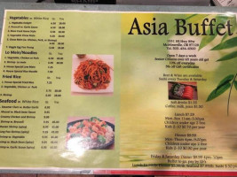 Asia Buffet menu
