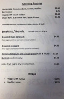 The King's Coffeehouse menu
