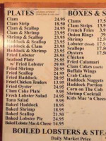 Brown's Seabrook Lobster Pound menu