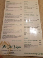 The Sun Vegan menu