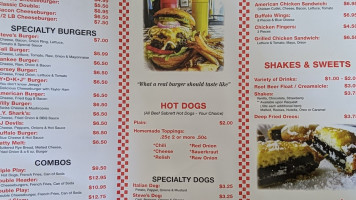 Steve's Burgers menu