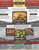 Dave's Hometown Pizza menu