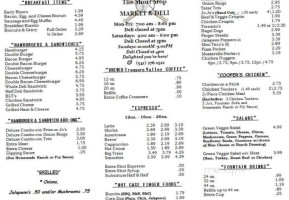 The Short Stop Mini Mart And Deli menu