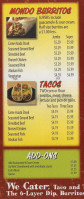 Taco Del Mar menu