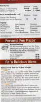 Johnny's Pizza menu