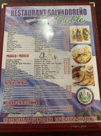El Roble Salvadoran menu