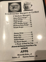 Benchwarmers Grill menu