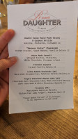 Rose's Daughter menu