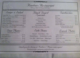 Kimber's menu