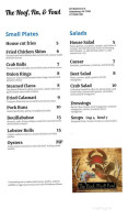 The Hoof, Fin Fowl menu