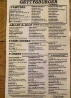 The Gettysburger Company menu