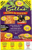 Bella's Subs And Pizza menu