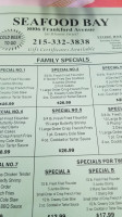 Seafood Bay Inc menu