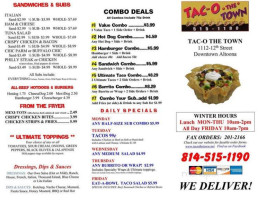 Tac-o The Town menu