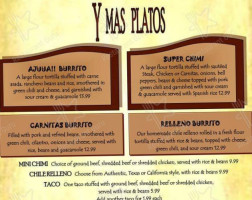 Ajuua Mexican menu