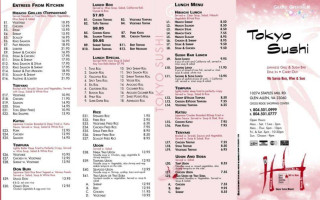 Tokyo Sushi Richmond menu