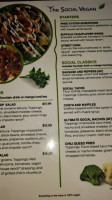 The Social Vegan menu