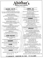 Cucina Bistro And Catering menu