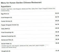 Jade Hunan menu