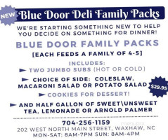 Blue Door Deli menu