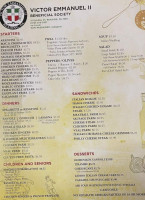 Victor Emmanuel Ii menu
