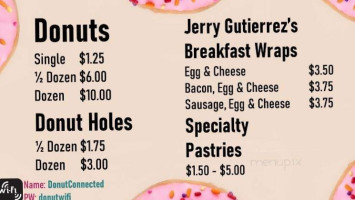 Donut Connection menu